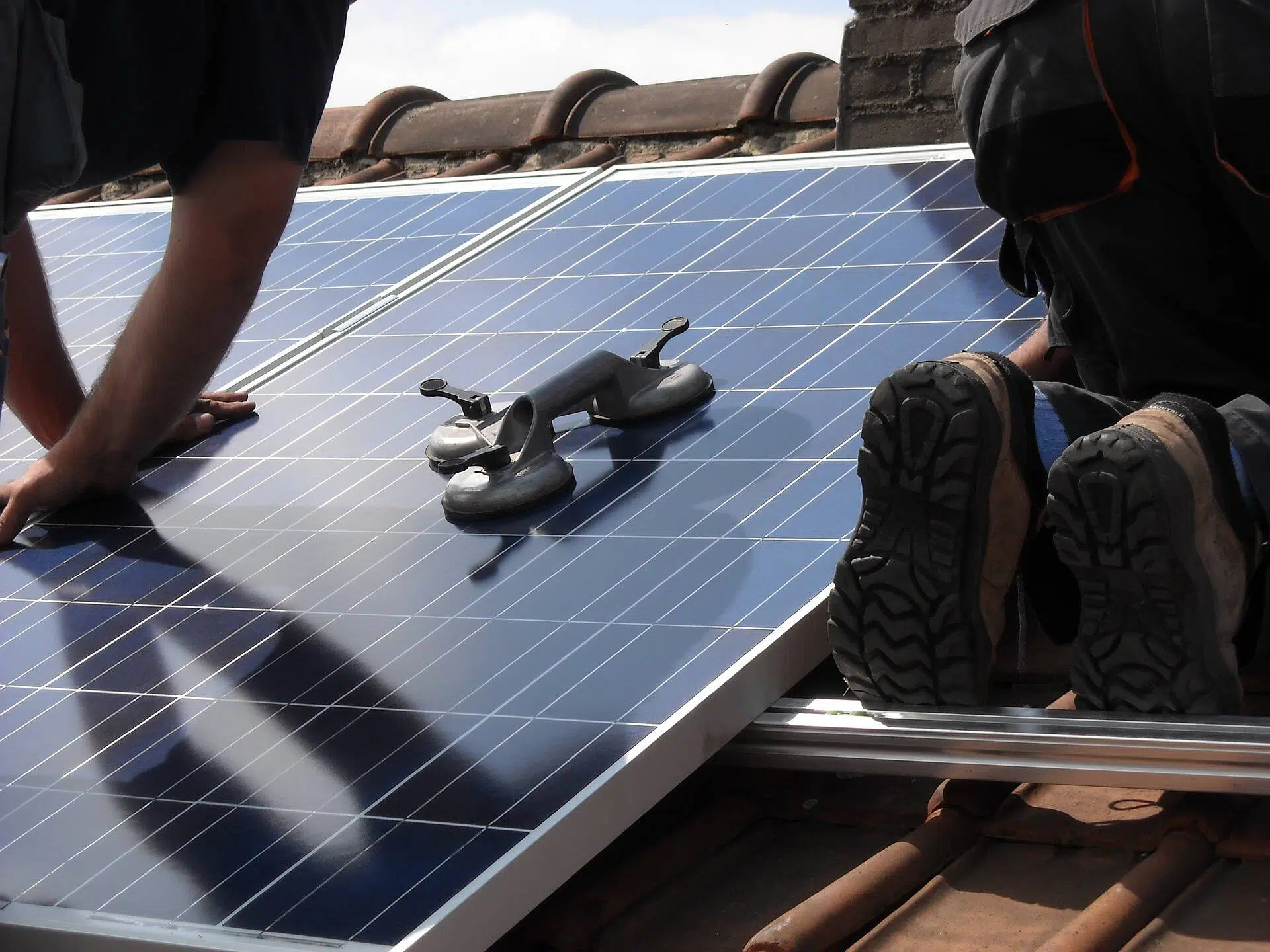 Solceller på en solpanel installerad av företaget: Solceller Syd