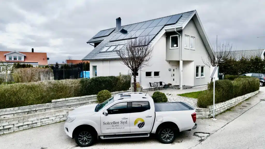 Solceller på ett av totalt 4 hus i samma område i Trelleborg