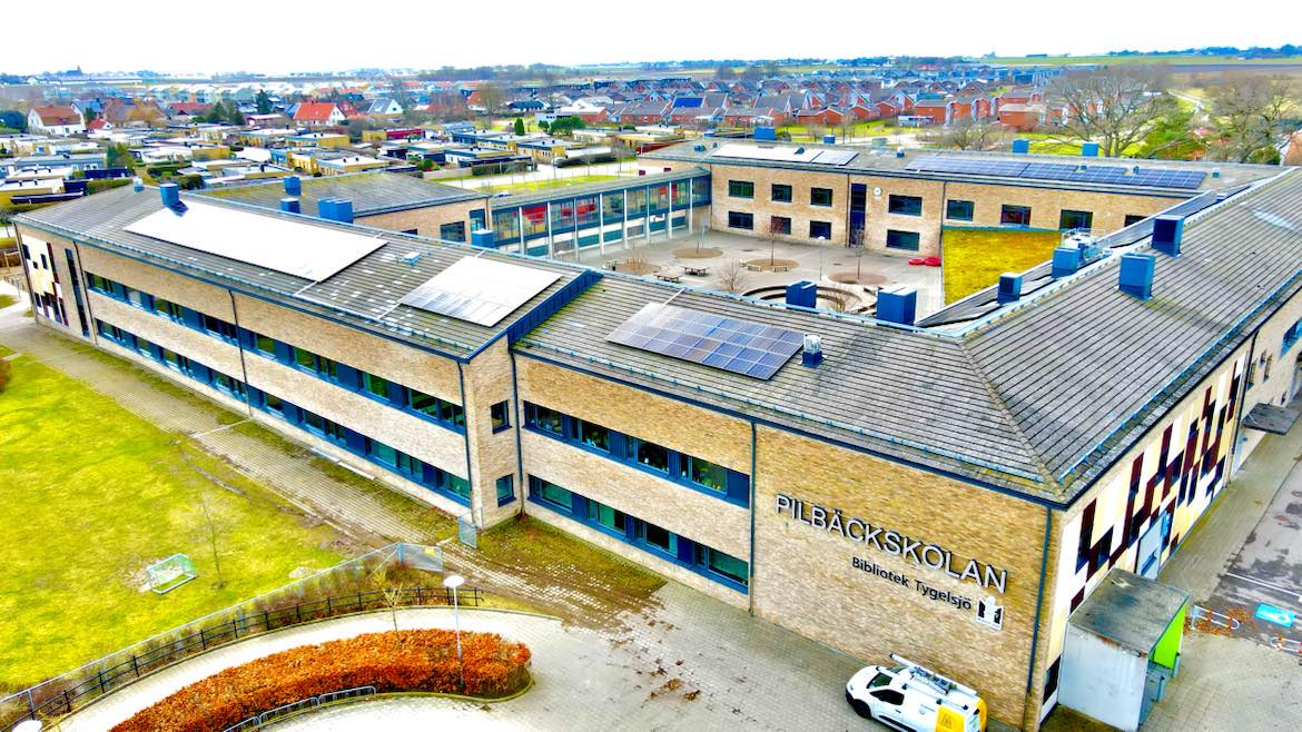 Solceller Malmö stad Pilbäckskolan