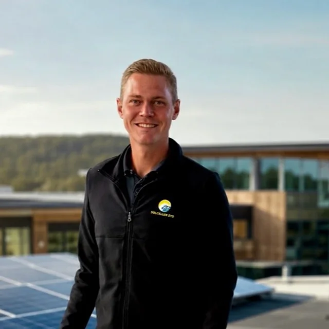 Johan Larsson, projektledare på Solceller Syd